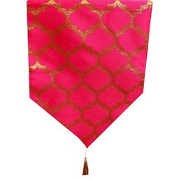 Pink Parrot Red Jacquard table runner-image-65