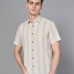 DON VINO Men Spread Collar Multi Striped Cotton Slim Fit Casual Shirt-image-89