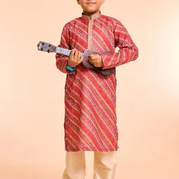 Manyavar Boys Floral Printed Kurta with Pyjama-image-77