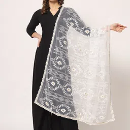 Zamour Embroidered Net Dupatta-image-84
