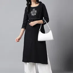 Neemiya Ethnic Motifs Yoke Design Mirror Work Pure Cotton Kurta-57