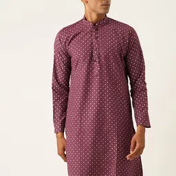 Armaan Ethnic Mandarin Collar Ethnic Printed Cotton Regular Kurta-66
