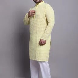 SOJANYA PLUS Ethnic Motifs Embroidered Kurta With Pyjamas & Nehru Jacket-21