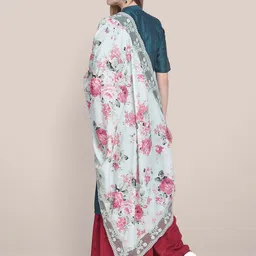 Dupatta Bazaar Printed Dupatta with Thread Work image 2