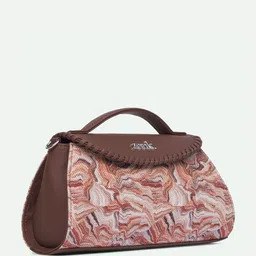 ZOUK Saisha Nicobar Coral Abstract Textured Structured Jute Sling Bag image 4