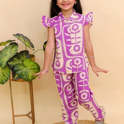 Aj DEZInES Girls Printed Top with Trousers-image-55