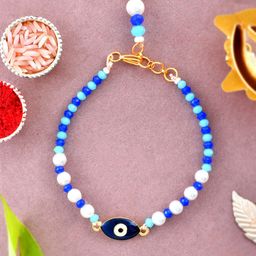 Aapno Rajasthan Evil Eye Crystals-Studded & Beaded Rakhi-image-54