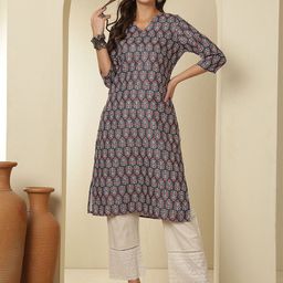 Anouk Rustic Women Ethnic Motifs Printed Festive Cotton A-Line Kurtas-picture-16
