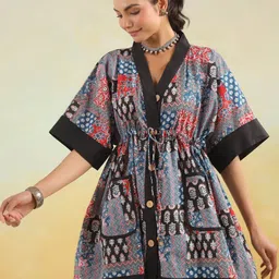 Jaipur Morni Women Floral Printed V-Neck Cotton Top-picture-17