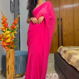Moda Rapido Pink Poly Georgette Dyed Sarees-picture-27