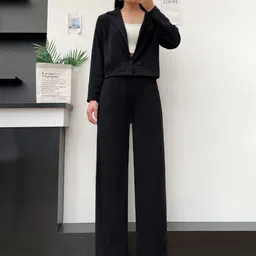 Stem Rope Lapel Collar Blazer With Trouser Co-Ords-image-91