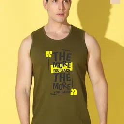 WOOSTRO Pack Of 2 Printed Super Combed Cotton Gym Vests VWS26(MORE OLIVE)(MORE RUST)-image-99