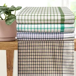Athom Living White & Green 4 Pieces Printed Cotton 210 GSM Bath Towel-22