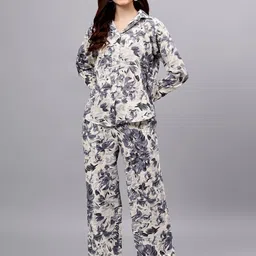BEACH & HILL Printed Shirt Collar Pure Cotton Shirt With Trousers Co-Ords-image-46