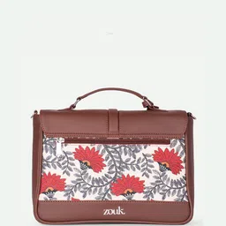ZOUK Floral Printed Structured Satchel image 4