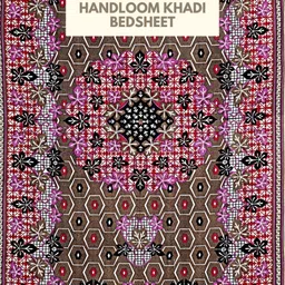 HASHCART Brown & Red Printed 210 TC Pure Cotton Queen Single Bedsheet 2.30 m x 1.52 m-19