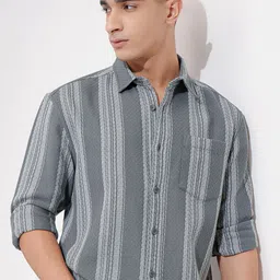 HIGHLANDER Men Opaque Striped Casual Shirt-image-19