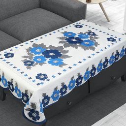 LooMantha Blue and White Floral Anti-Skid Cotton 4-Seater Table Cover-28