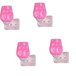1ST TIME Pink & White Glass Traditional Cylinder Shaped Wall Lamp-picture-1