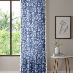 URBAN SPACE Blue & White Floral Door Curtain-26
