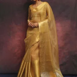 SILKWEAR Woven Design Zari Tissue Kota Saree-picture-26