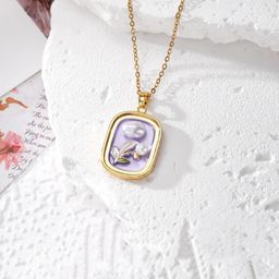 V FASHION JEWELLERY Women Gold-Plated Square Pendants with Chains-image-101