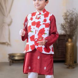 Tura Turi Boys Red Kurta Sets-image-70