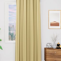 TOP DRAPES Tan Black Out Long Door Curtain-image-111