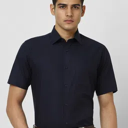 Van Heusen Men Regular Fit Spread Collar Textured Cotton Formal Shirt-image-73