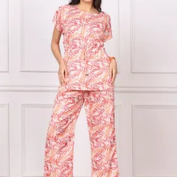 Chanting Blue Printed Top With Palazzo-15