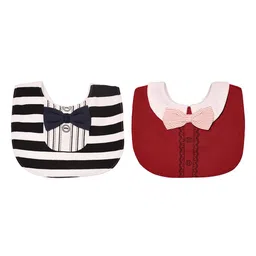 The Little Lookers Infant Pack Of 2Bow Tie Printed Bib-picture-34