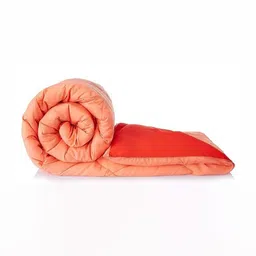 Comfowell Red & Orange Checked 210 GSM Cotton AC Room Double Bed Dohar-image-66