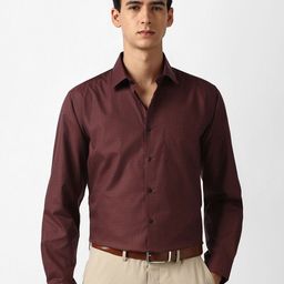 Van Heusen Men Solid Spread Collar Pure Cotton Formal Shirt-picture-18