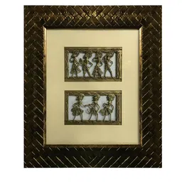 Gallery99 Chaque Decor Gold-Toned & White Dhokra Warli Abstract Wooden Wall art-image-57