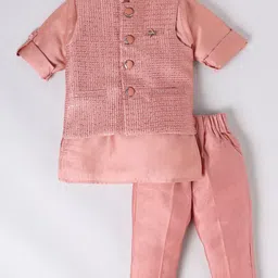 LITTLE COLLARS Kids Sequins Nehru Jacket Kurta Pajama Set-picture-39