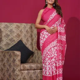 Shivanya Handicrafts Batik Printed Pure Cotton Block Print Saree-picture-14