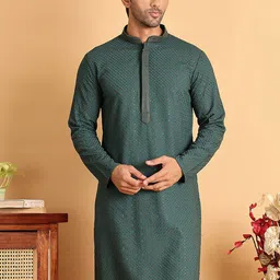 Jompers Men Geometric Embroidered Sequinned Kurta-image-76