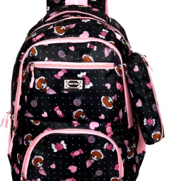 Black School Backpack with Pencil Pouch for 3rd - 10th Std. , Age 7 to 15 Waterproof School Bag-image-8