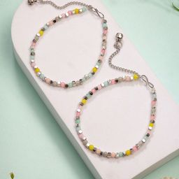Anouk Silver-Plated Artificial Beads Anklet-10