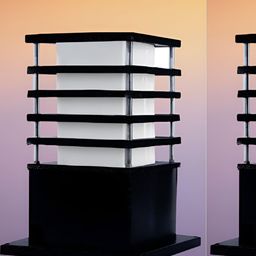 KINIS Black 2 Pieces Rectangle Shaped Weatherproof & Rust-Resistant Outdoor Pole Lamps-picture-22