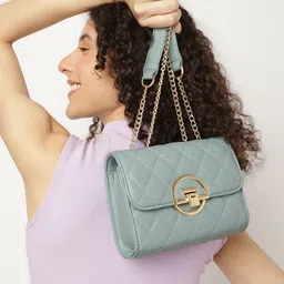 Fastrack Textured PU Structured Sling Bag with Quilted image 4