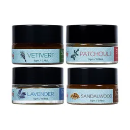 Sugandhim Set Of 4 Vetivert Sandal Lavender & Patchouli Wax Perfume - 5 g Each-16