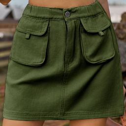 StyleCast Denim Straight Mini Skorts-image-52