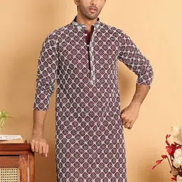 Anouk Men Floral Embroidered Sequinned Kurta-36