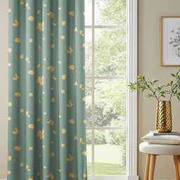 URBAN SPACE Green & Yellow Abstract Printed Cotton Black Out Door Curtain-image-21