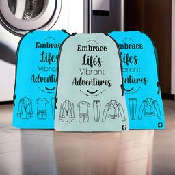 Aura Blue & Green 3 Pieces Printed Foldable Laundry Bags-19