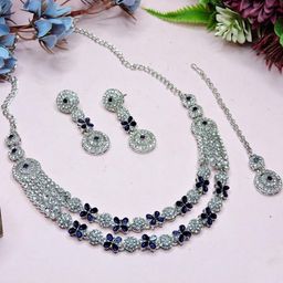 VATSALYA creation Alloy Blue Jewellery Set-picture-44