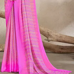 Reboot Fashions Pure Chiffon Block Print Saree image 4