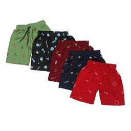 PALMLON Unisex Kids Pack Of 5 Cotton Printed Shorts-picture-26