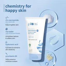 plum Rice Water & 2% Niacinamide Dermat-tested , Gentle & Non-drying | For All Skin Types Face Wash image 3